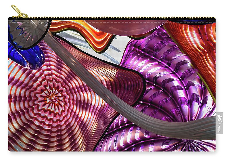Glass Abstract Zip Pouch featuring the photograph Glass Abstract 1 by David Patterson
