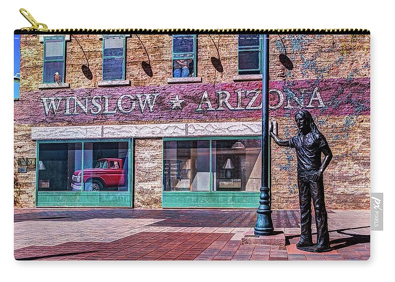 Adamson Zip Pouch featuring the photograph Glenn Frey Standing On The Corner by Paul LeSage
