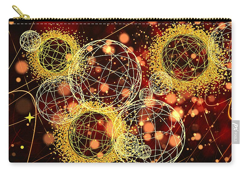 Global Zip Pouch featuring the digital art Global by Tina Mitchell