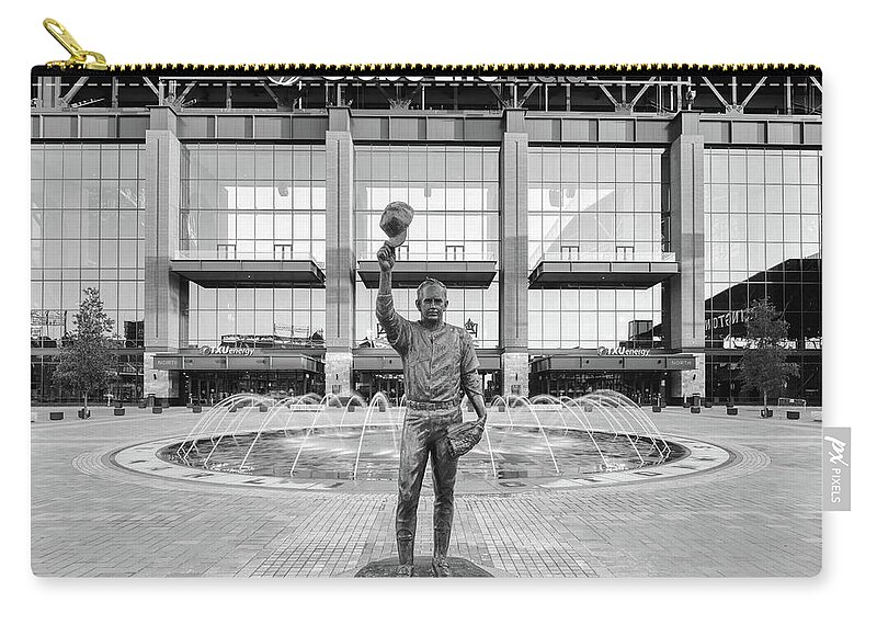 Texas Rangers Zip Pouch featuring the photograph Globe Life Field Monochrome 050820 by Rospotte Photography