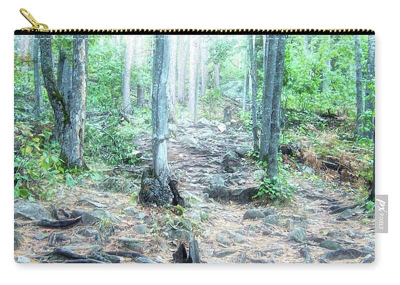 Sugarloaf Mountain Zip Pouch featuring the photograph Glowing Forest Trail by Phil Perkins