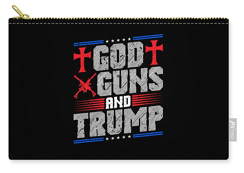 God Guns And Trump Gift For Trump Supporter product Carry-all Pouch for Sale by Sel Mermaid