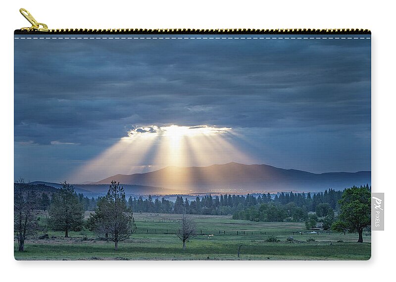 Crepuscular Zip Pouch featuring the photograph God Rays by Randy Robbins