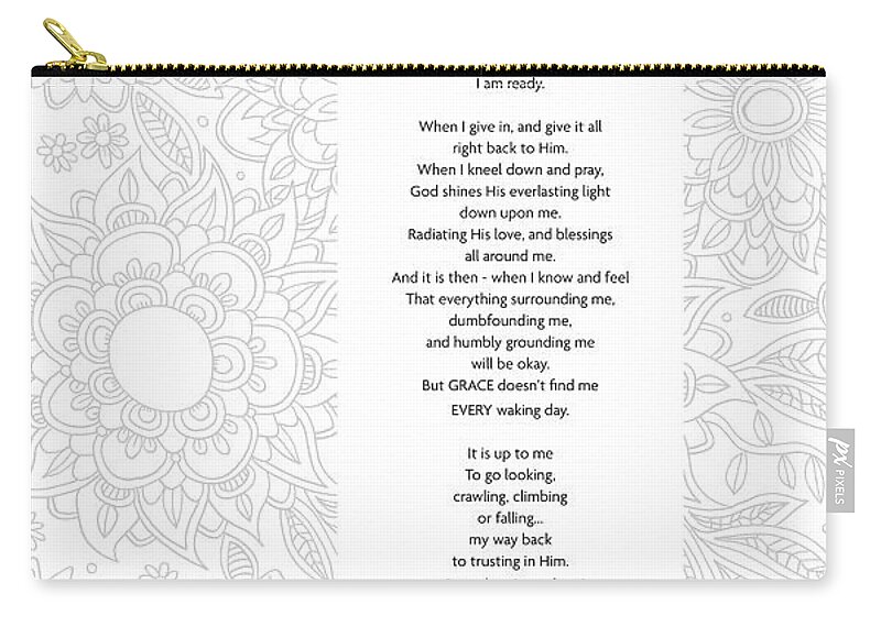 God's Grace Carry-all Pouch featuring the digital art God's Grace - Poetry by Tanielle Childers