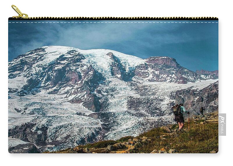 Mount Rainier National Park Zip Pouch featuring the photograph Going Up by Doug Scrima