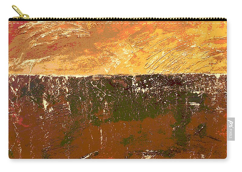 Gold Zip Pouch featuring the painting Gold Dust by Linda Bailey