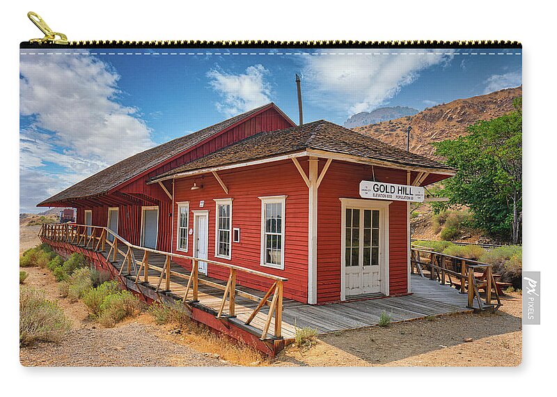 Gold Hill Carry-all Pouch featuring the photograph Gold Hill Train Depot by Ron Long Ltd Photography