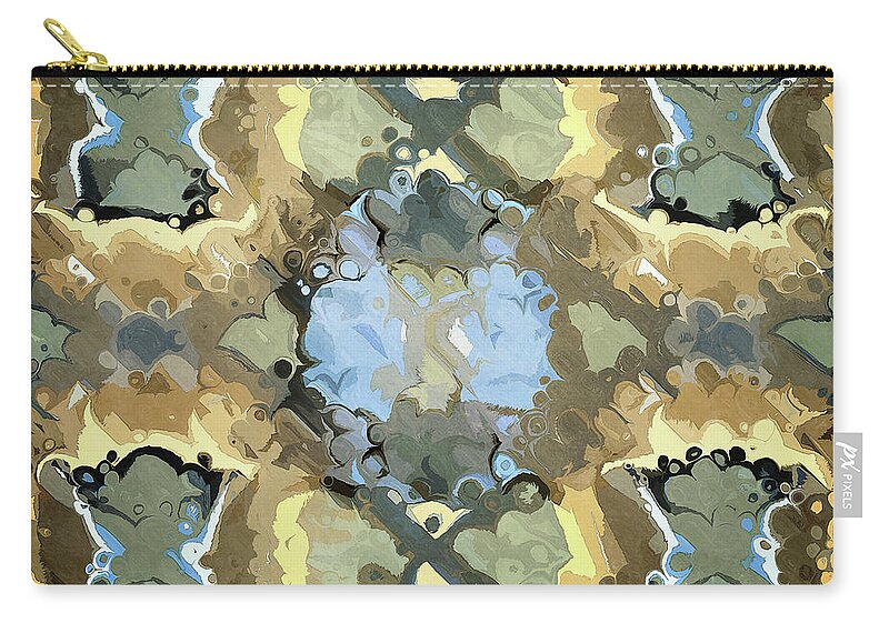 Gold Carry-all Pouch featuring the digital art Golden Abstract Pattern by Phil Perkins