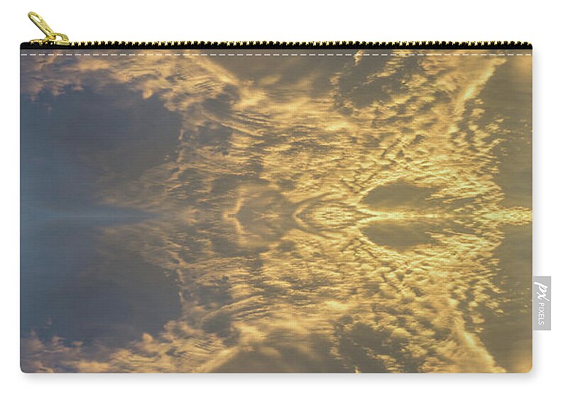 Clouds Zip Pouch featuring the digital art Golden clouds in the sunset sky 1 by Adriana Mueller