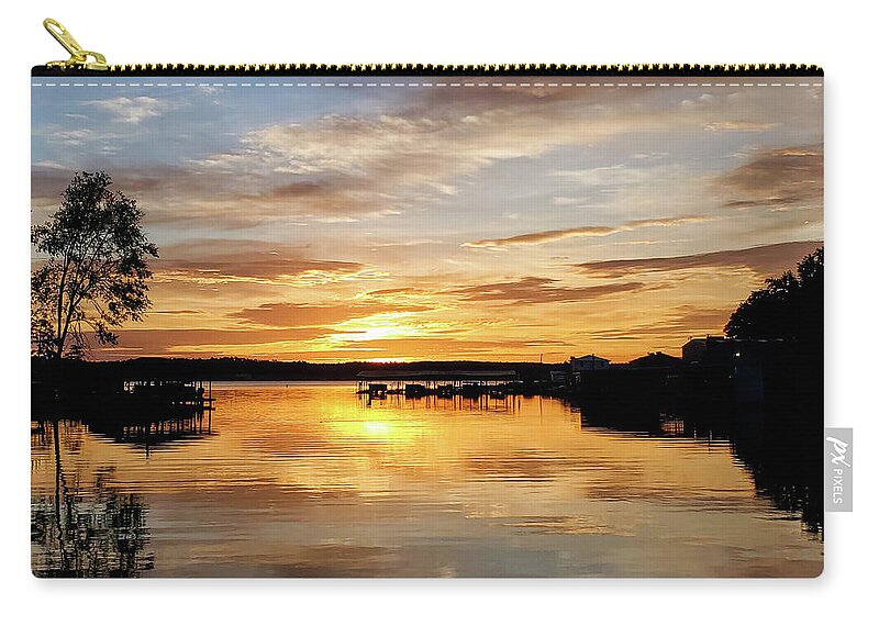 Morning Zip Pouch featuring the photograph Golden Dust Sunrise by Ed Williams