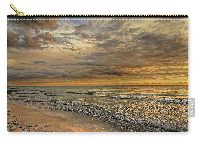 Gulf Of Mexico Zip Pouch featuring the photograph Golden Glow 2 - Clouds by HH Photography of Florida