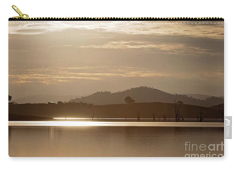 Sunset Zip Pouch featuring the photograph Golden Glow by Linda Lees