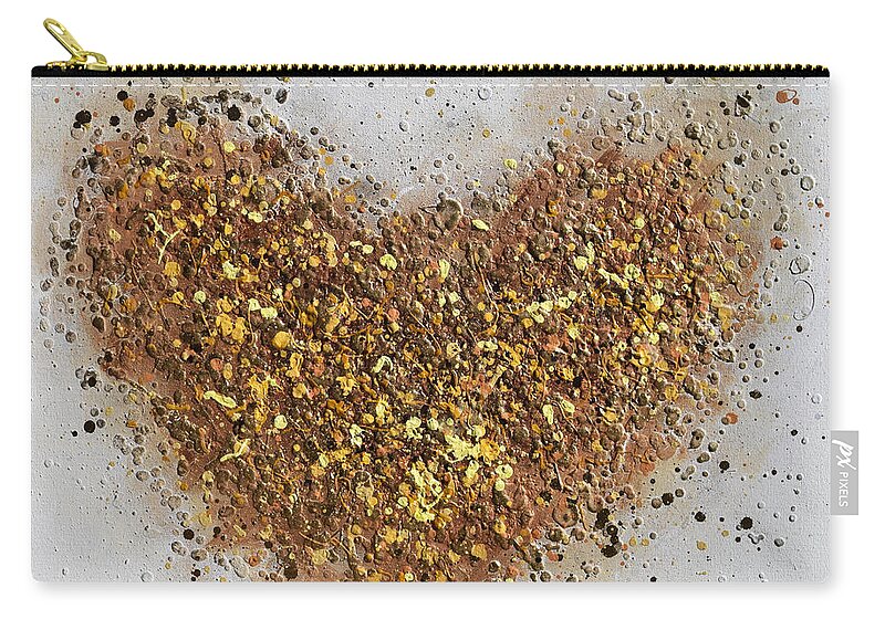 Heart Carry-all Pouch featuring the painting Golden Heart by Amanda Dagg