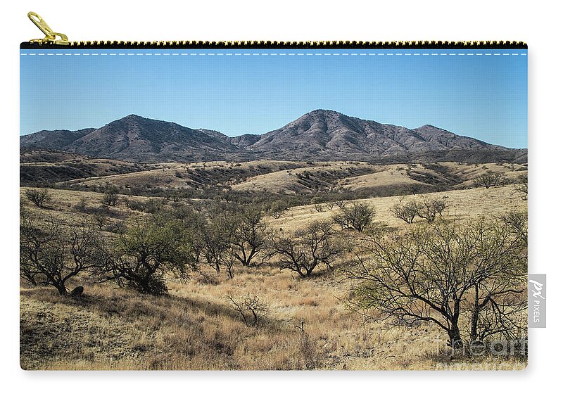 Arizona Zip Pouch featuring the photograph Golden Hills by Kathy McClure