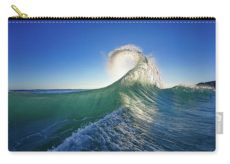Water Wave Sea Ocean Sunrise Zip Pouch featuring the photograph Golden Horse by Sean Davey
