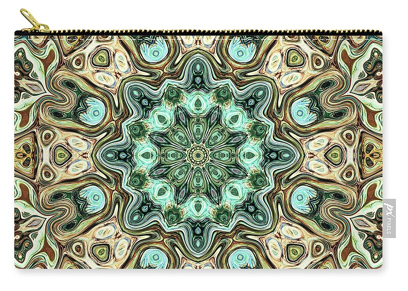 Mandala Carry-all Pouch featuring the digital art Golden Mandala by Phil Perkins
