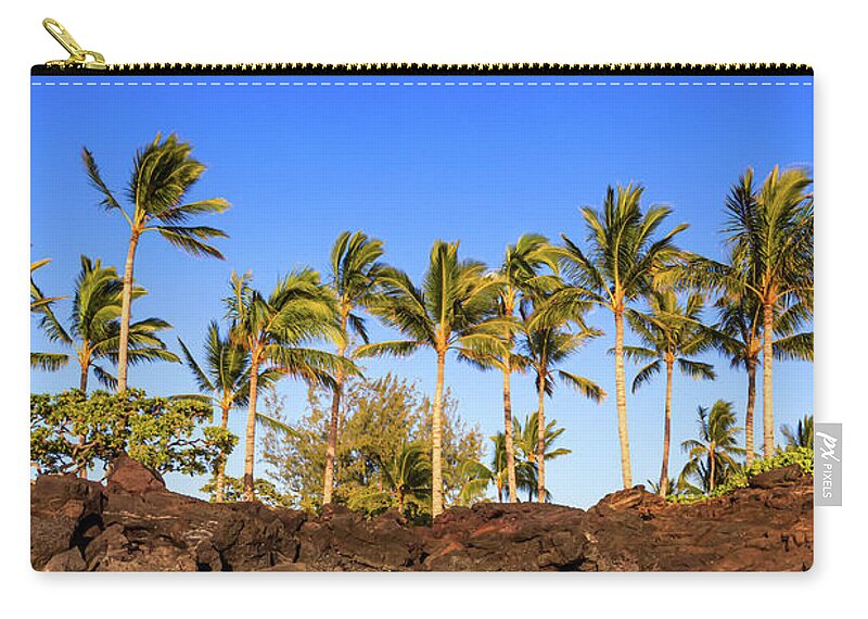 Palms Zip Pouch featuring the photograph Golden Palms by Denise Bird