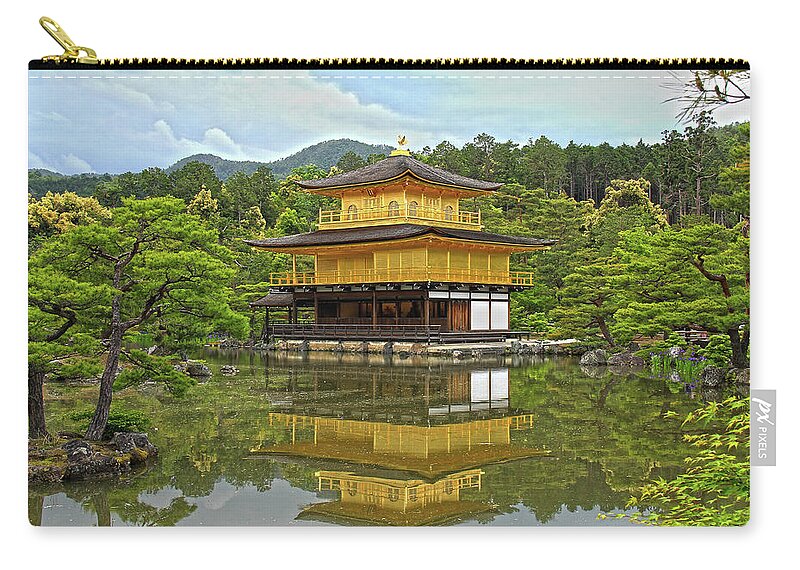 Golden Pavilion Carry-all Pouch featuring the photograph Golden Pavilion - Kyoto, Japan by Richard Krebs