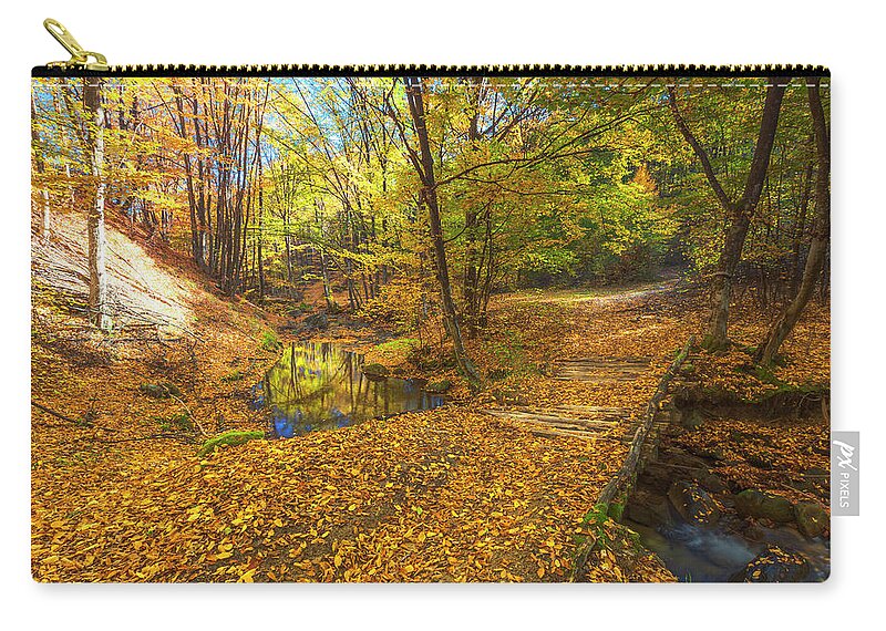 Bulgaria Carry-all Pouch featuring the photograph Golden River by Evgeni Dinev