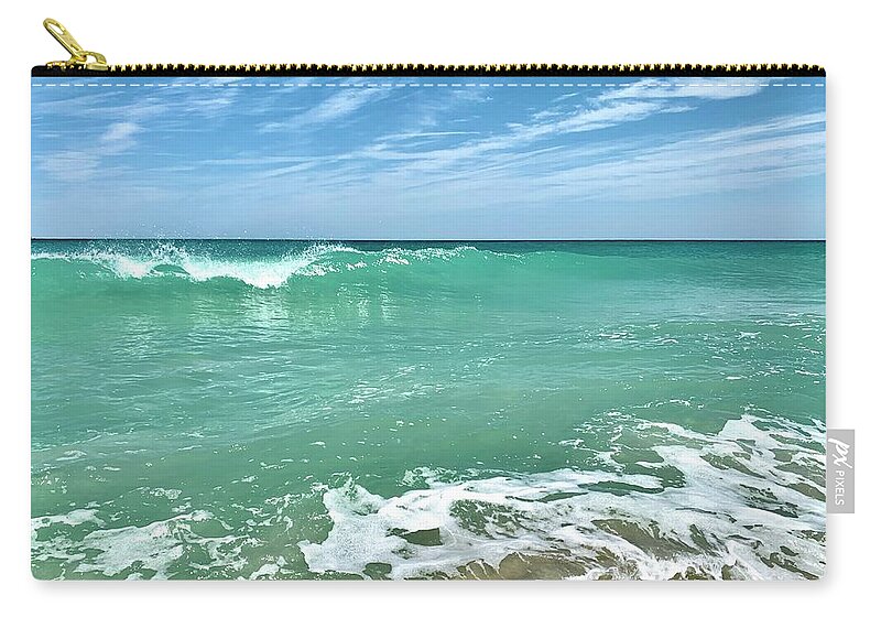 Vero Zip Pouch featuring the photograph Golden Sands Beach by Veterans Aerial Media LLC