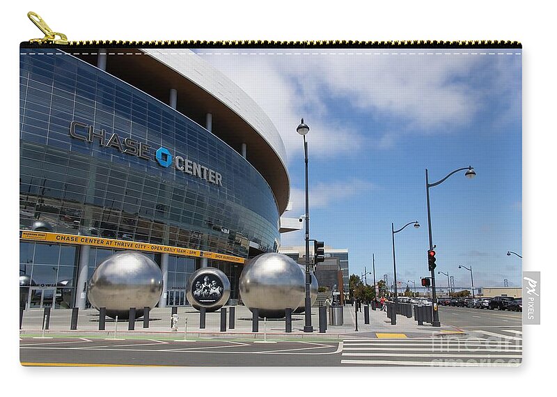 Wingsdomain Zip Pouch featuring the photograph Golden State Warriors Chase Center Arena San Francisco R2439 by Wingsdomain Art and Photography