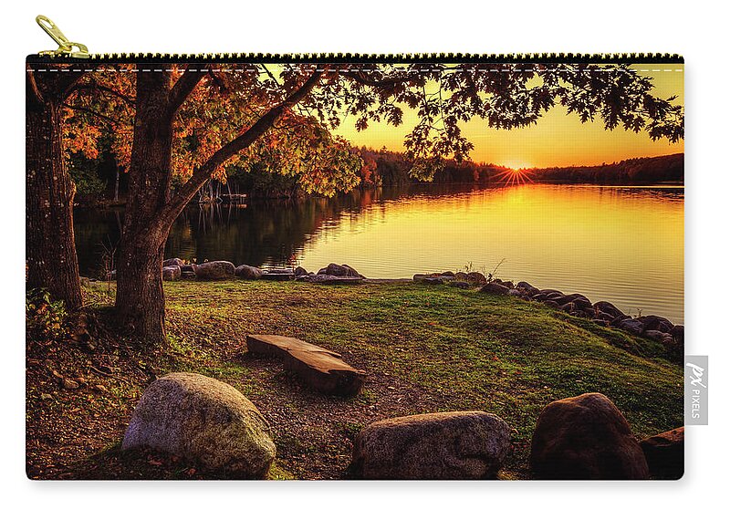 Garland Pond Zip Pouch featuring the photograph Garland Pond 34a1041 by Greg Hartford