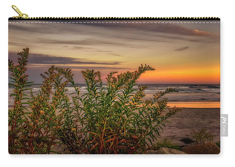 Ogunquit Zip Pouch featuring the photograph Golden Sunset by Penny Polakoff