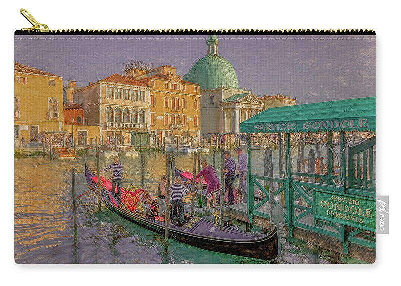 Venice Zip Pouch featuring the photograph Gondola Ride Along the Grand Canal by Marcy Wielfaert