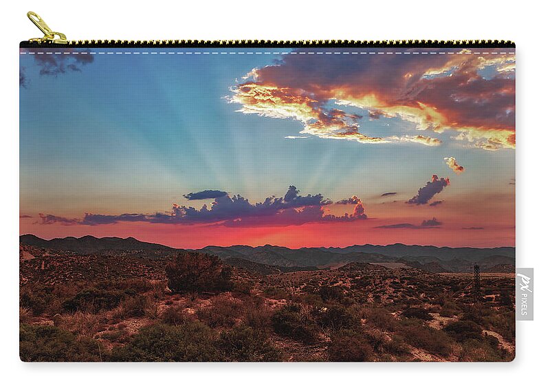 American Southwest Zip Pouch featuring the photograph Good Evening Arizona by Rick Furmanek