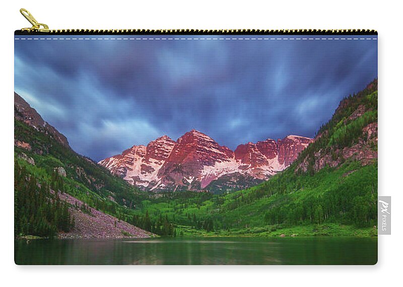 Maroon Bells Zip Pouch featuring the photograph Good Morning Maroon by Darren White