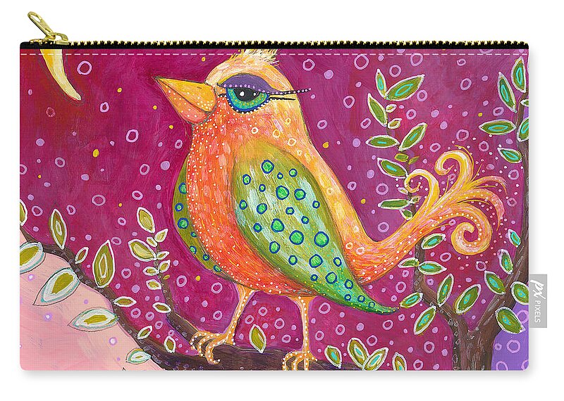 Bird Painting Zip Pouch featuring the painting Good Morning Sunshine by Tanielle Childers