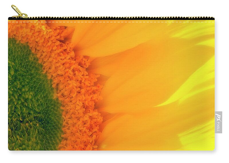 Sunflower Zip Pouch featuring the photograph Gorgeous Sunflower Macro by Johanna Hurmerinta