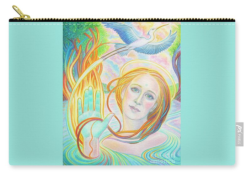 Figurative Zip Pouch featuring the drawing Grace by Debra Hitchcock