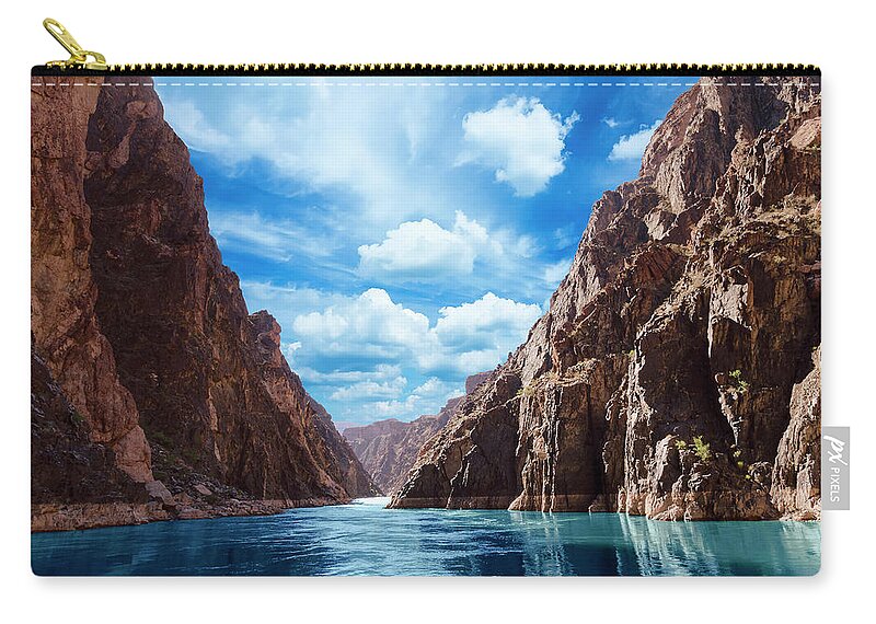 Colorado River Zip Pouch featuring the photograph Colorado Canyon Grand Canyon blue by Steve Williams