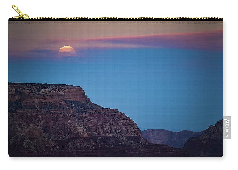 Grand Canyon Zip Pouch featuring the photograph Grand Canyon Full Moon by Susie Loechler