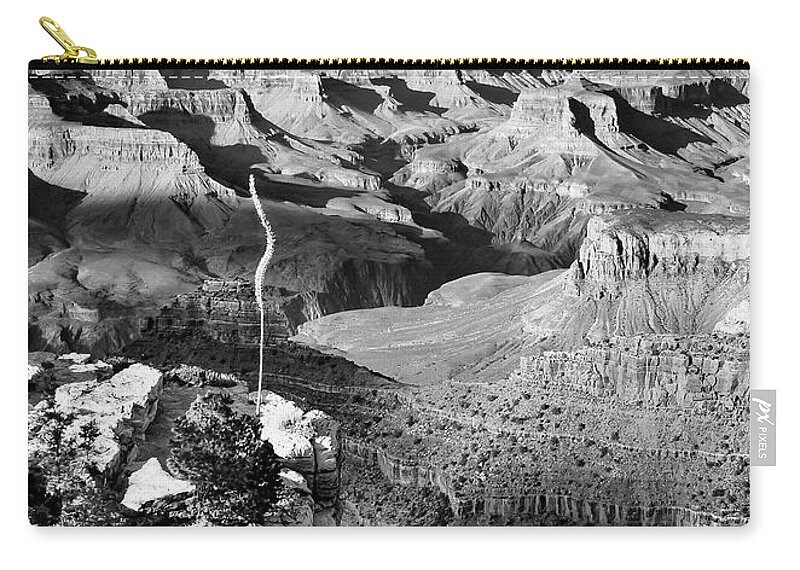 Grand Canyon Zip Pouch featuring the photograph Grand Canyon Monochrome Shadows - Arizona by Gregory Ballos