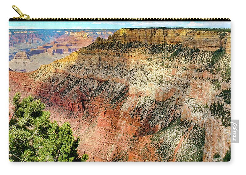 Grand Canyon Zip Pouch featuring the photograph Grand Canyon Panorama 09 by Dan Carmichael