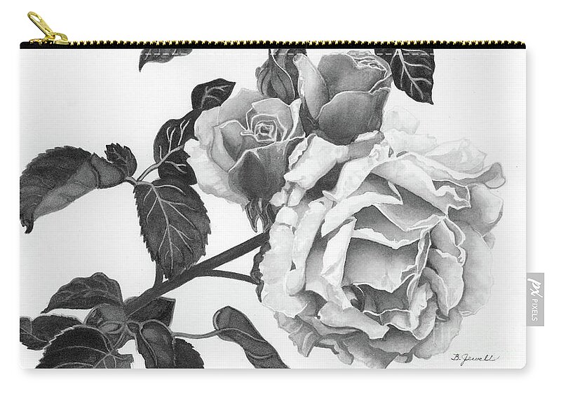  Roses Zip Pouch featuring the painting Grand Opening by Barbara Jewell