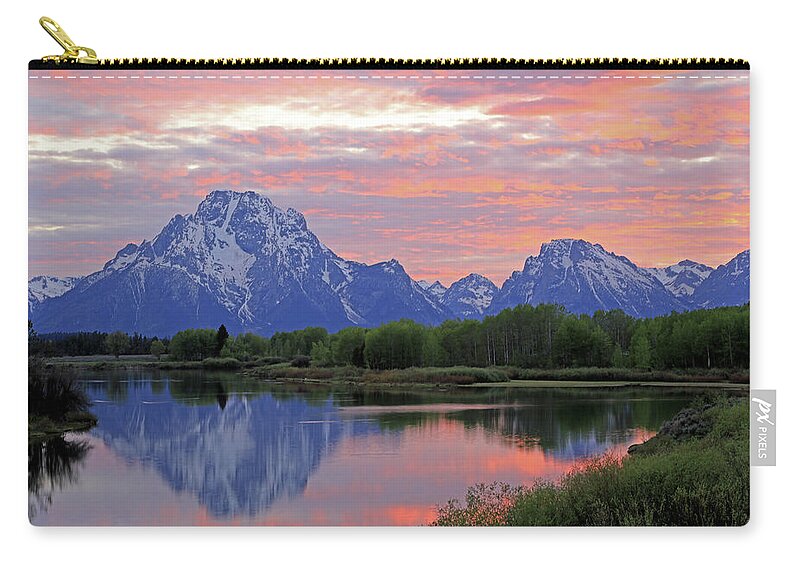 Oxbow Bend Carry-all Pouch featuring the photograph Grand Teton National Park - Oxbow Bend Snake River by Richard Krebs