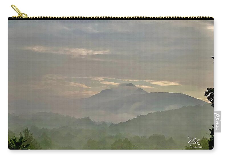  Zip Pouch featuring the photograph Grandfather Mountain in fog by Meta Gatschenberger