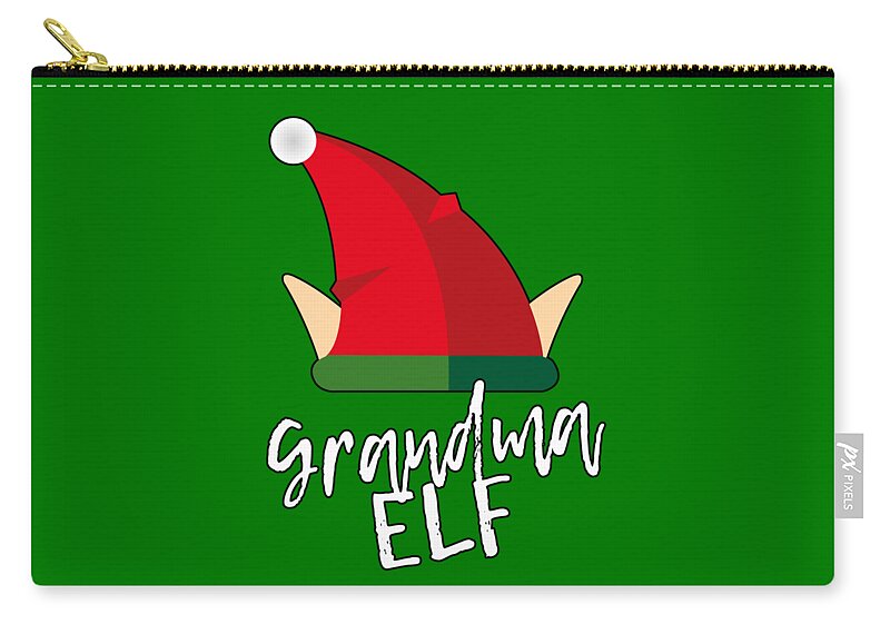 Christmas 2023 Zip Pouch featuring the digital art Grandma Elf Christmas Costume by Flippin Sweet Gear