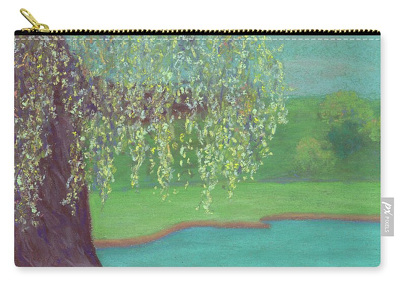 Willow Tree Carry-all Pouch featuring the pastel Grandmother Willow by Anne Katzeff