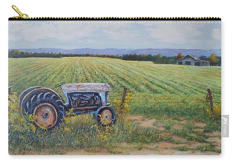 Home Zip Pouch featuring the painting Grandpa's Tractor by ML McCormick