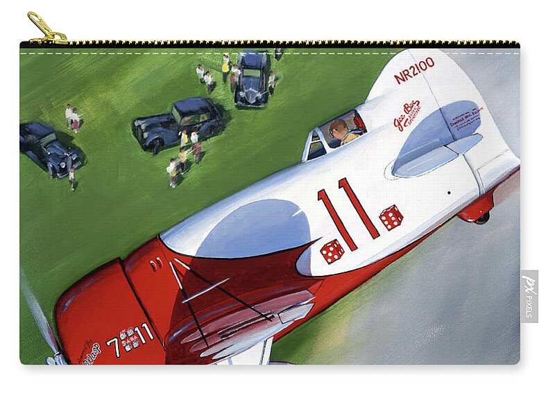 Aircraft Zip Pouch featuring the painting Granville Gee Bee Model R Super Sportster by Jack Fellows