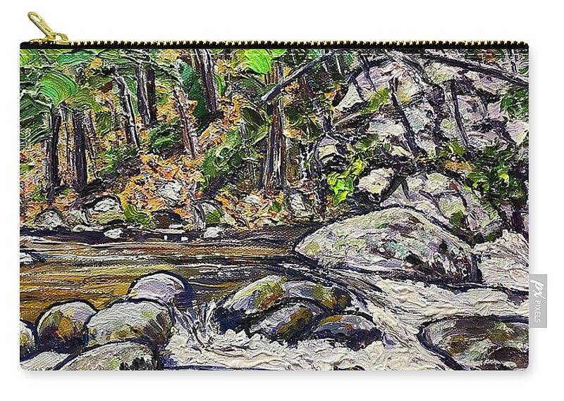 New England Zip Pouch featuring the painting Granville Gorge by Richard Nowak