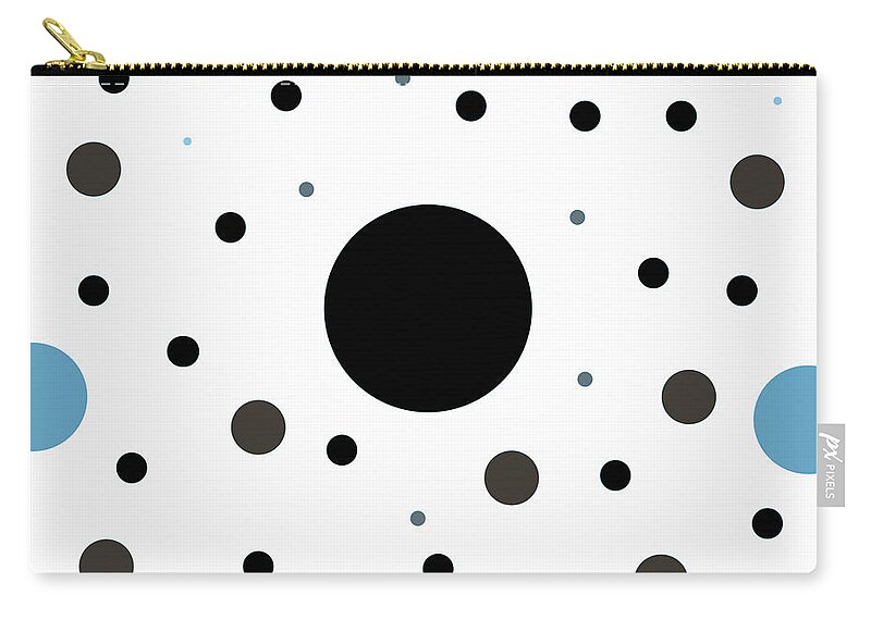 Black Zip Pouch featuring the digital art Graphic Polka Dots by Amelia Pearn