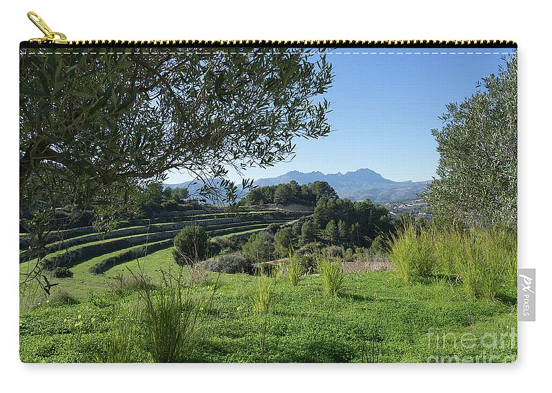 Landscape Carry-all Pouch featuring the photograph Grass and clover under the olive tree by Adriana Mueller