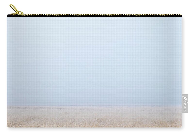  Zip Pouch featuring the photograph Grass in the fog by Patrick Van Os