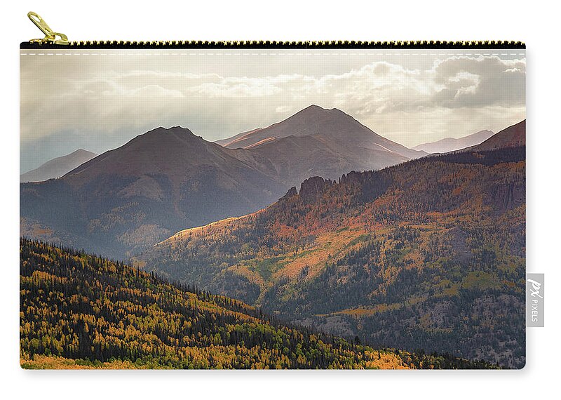 Colorado Zip Pouch featuring the photograph Grassy Mountain and Red - San Juan Mountains by Aaron Spong