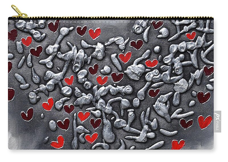 Heart Carry-all Pouch featuring the painting Grateful by Amanda Dagg